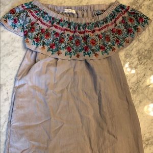 Impeccable Pig off the shoulder embroidered dress